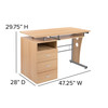 Joshua Maple Desk with Three Drawer Pedestal and Pull-Out Keyboard Tray