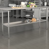 Woodford Galvanized Under Shelf for Prep and Work Tables - Adjustable Lower Shelf for 30" x 72" Stainless Steel Tables