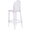 Revna Ghost Barstool with Oval Back in Revna Transparent Crystal