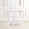 Theo Ghost Counter Stool with Tear Back in Transparent Crystal