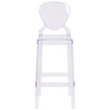 Theo Ghost Barstool with Tear Back in Transparent Crystal