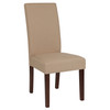 Greenwich Series Beige Fabric Upholstered Panel Back Mid-Century Parsons Dining Chair