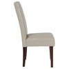 Greenwich Series Ivory LeatherSoft Upholstered Panel Back Mid-Century Parsons Dining Chair