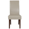 Greenwich Series Ivory LeatherSoft Upholstered Panel Back Mid-Century Parsons Dining Chair
