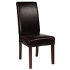 Greenwich Series Brown LeatherSoft Upholstered Panel Back Mid-Century Parsons Dining Chair