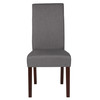 Greenwich Series Light Gray Fabric Upholstered Panel Back Mid-Century Parsons Dining Chair