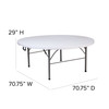 Kathryn 5.89-Foot Round Bi-Fold Granite White Plastic Banquet and Event Folding Table with Carrying Handle