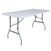Kathryn 4.93-Foot Height Adjustable Granite White Plastic Folding Table