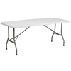 Kathryn 6-Foot Bi-Fold Granite White Plastic Folding Table