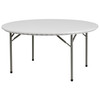 Kathryn 5-Foot Round Granite White Plastic Folding Table