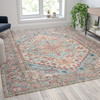 Katherine Distressed Vintage Medallion Area Rug - 8' x 10' - Blue Multi Polyester