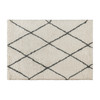 Roxy Shag Style Diamond Trellis Area Rug - 5' x 7' - Ivory/Gray Polyester (PET)