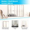Susan 22" x 30" Decorative Wall Mirror - Rounded Corners, Bathroom & Living Room Glass Mirror Hangs Horizontal Or Vertical, Black