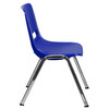 HERCULES Series 661 lb. Capacity Navy Ergonomic Shell Stack Chair with Chrome Frame and 16'' Seat Height