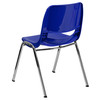 HERCULES Series 661 lb. Capacity Navy Ergonomic Shell Stack Chair with Chrome Frame and 16'' Seat Height