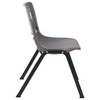 HERCULES Series 661 lb. Capacity Gray Ergonomic Shell Stack Chair with Black Frame and 16'' Seat Height