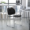 HERCULES Series 880 lb. Capacity Black Ultra-Compact Stack Chair with Chrome Frame