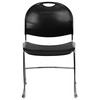 HERCULES Series 880 lb. Capacity Black Ultra-Compact Stack Chair with Chrome Frame