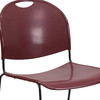 HERCULES Series 880 lb. Capacity Burgundy Ultra-Compact Stack Chair with Black Powder Coated Frame