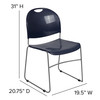 HERCULES Series 880 lb. Capacity Navy Ultra-Compact Stack Chair with Silver Powder Coated Frame