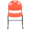 HERCULES Series 880 lb. Capacity Orange Ultra-Compact Stack Chair with Black Powder Coated Frame