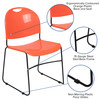 HERCULES Series 880 lb. Capacity Orange Ultra-Compact Stack Chair with Black Powder Coated Frame