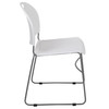 HERCULES Series 880 lb. Capacity White Ultra-Compact Stack Chair with Silver Powder Coated Frame