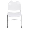 HERCULES Series 880 lb. Capacity White Ultra-Compact Stack Chair with Silver Powder Coated Frame