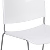 HERCULES Series 880 lb. Capacity White Ultra-Compact Stack Chair with Silver Powder Coated Frame