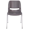 HERCULES Series 880 lb. Capacity Gray Ergonomic Shell Stack Chair with Chrome Frame and 18'' Seat Height