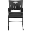 HERCULES Series 881 lb. Capacity Black Sled Base Stack Chair with Air-Vent Back