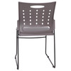 HERCULES Series 881 lb. Capacity Gray Sled Base Stack Chair with Air-Vent Back