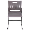 HERCULES Series 881 lb. Capacity Gray Sled Base Stack Chair with Air-Vent Back