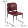 HERCULES Series 880 lb. Capacity Burgundy Full Back Contoured Stack Chair with Gray Powder Coated Sled Base