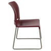 HERCULES Series 880 lb. Capacity Burgundy Full Back Contoured Stack Chair with Gray Powder Coated Sled Base