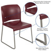 HERCULES Series 880 lb. Capacity Burgundy Full Back Contoured Stack Chair with Gray Powder Coated Sled Base