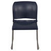 HERCULES Series 880 lb. Capacity Navy Full Back Contoured Stack Chair with Gray Powder Coated Sled Base