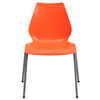 HERCULES Series 770 lb. Capacity Orange Stack Chair with Lumbar Support and Silver Frame