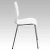 HERCULES Series 770 lb. Capacity White Stack Chair with Lumbar Support and Silver Frame