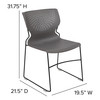HERCULES Series 661 lb. Capacity Gray Full Back Stack Chair with Black Powder Coated Frame