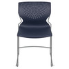 HERCULES Series 661 lb. Capacity Navy Full Back Stack Chair with Gray Powder Coated Frame