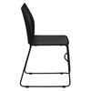 HERCULES Series 661 lb. Capacity Black Stack Chair with Air-Vent Back and Black Powder Coated Sled Base