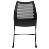 HERCULES Series 661 lb. Capacity Black Stack Chair with Air-Vent Back and Black Powder Coated Sled Base