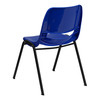 HERCULES Series 880 lb. Capacity Blue Ergonomic Shell Stack Chair with Black Frame