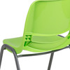 HERCULES Series 880 lb. Capacity Green Ergonomic Shell Stack Chair with Gray Frame