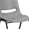 HERCULES Series 880 lb. Capacity Gray Ergonomic Shell Stack Chair with Black Frame