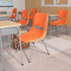 HERCULES Series 880 lb. Capacity Orange Ergonomic Shell Stack Chair with Gray Frame