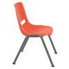 HERCULES Series 880 lb. Capacity Orange Ergonomic Shell Stack Chair with Gray Frame