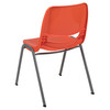 HERCULES Series 880 lb. Capacity Orange Ergonomic Shell Stack Chair with Gray Frame