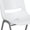 HERCULES Series 880 lb. Capacity White Ergonomic Shell Stack Chair with Gray Frame